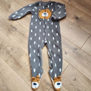 24m Boys Fleece bear Footie Pjs